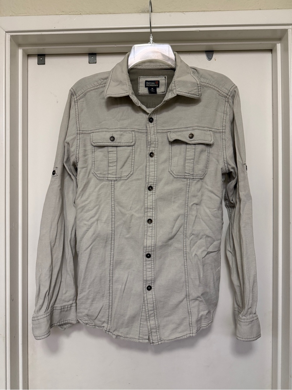 Royal Robbins camp style, long sleeve, button-up - size M